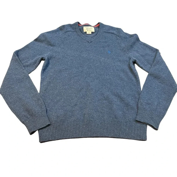 Penguin Blue Lambswool Knit Sweater Size Large - Picture 1 of 6